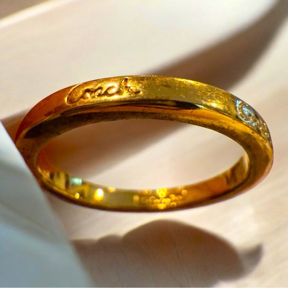 Coach gold tone ring with Coach brand size 7 - Picture 3 of 4